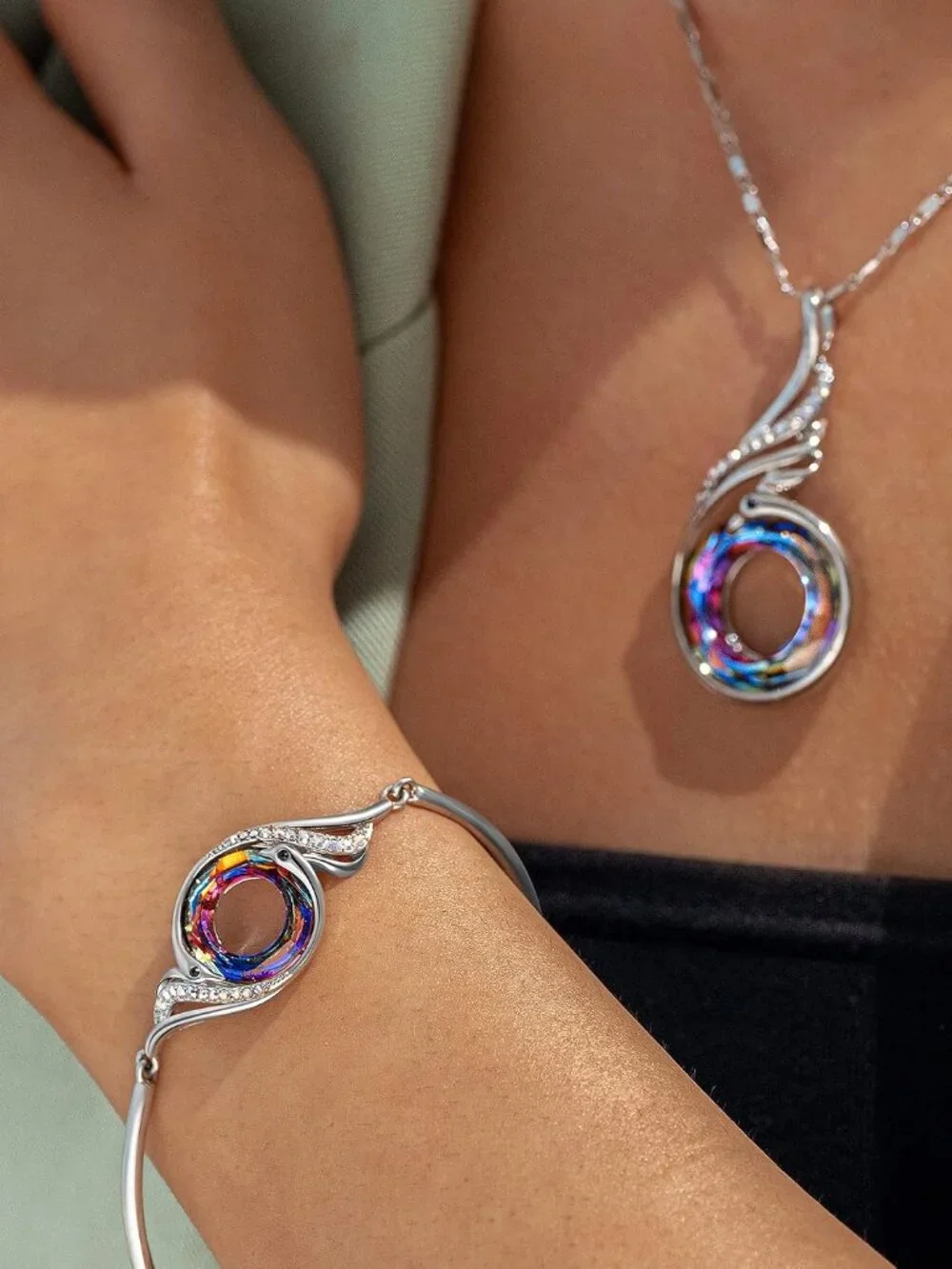 Rise From the Ashes Phoenix Adjustable Bangle Bracelet for Women | Made with Cry - Picture 5 of 6
